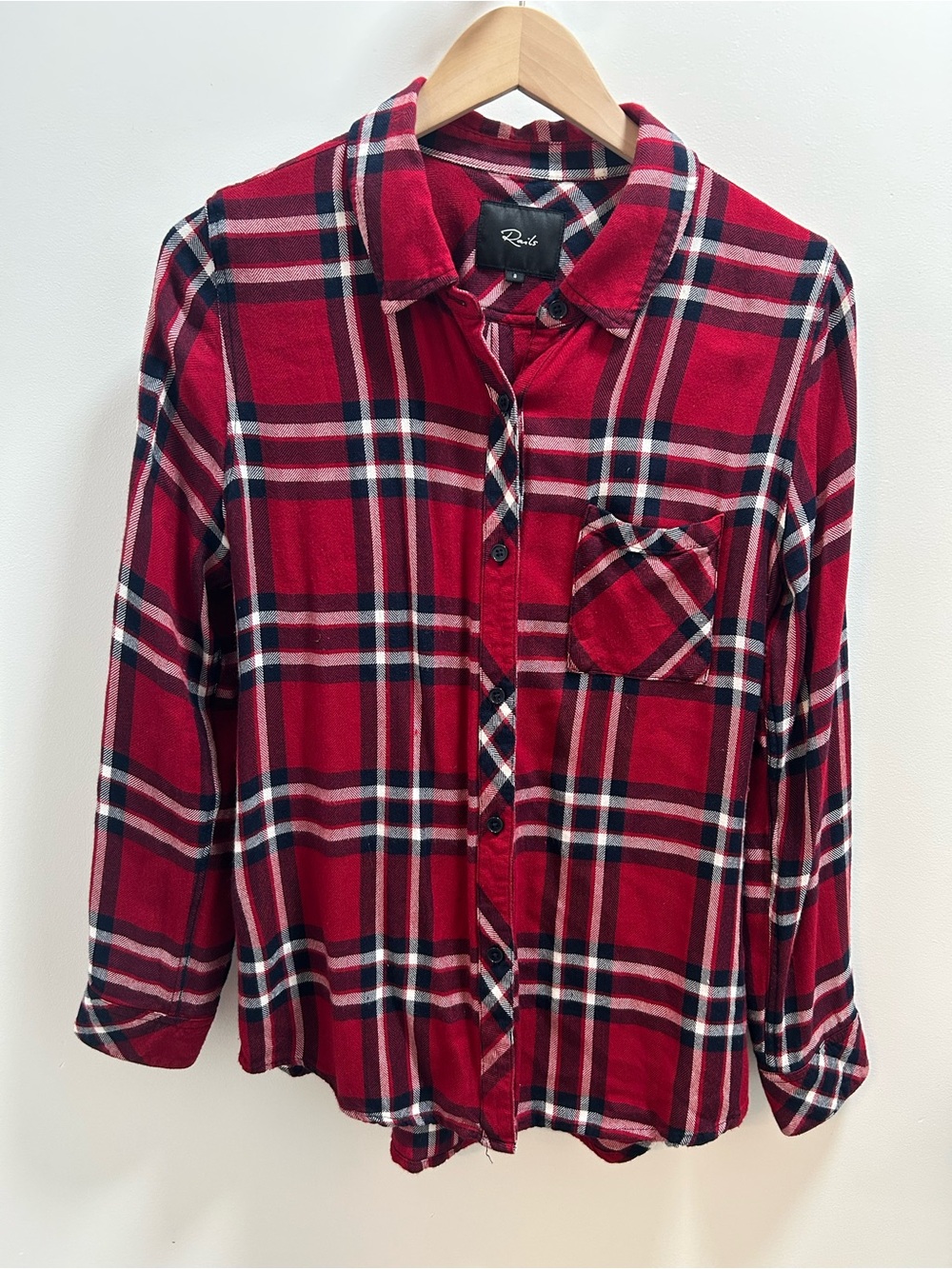 Rails hunter Red Plaid Button-Down Shirt 100% viscose size s
